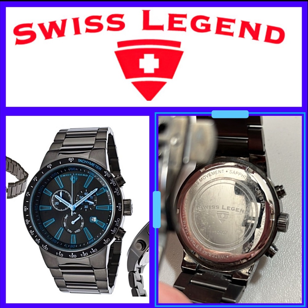Swiss Legend Black and Blue Men's Watch